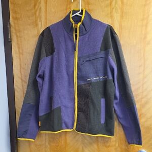 Round Two Tech Fleece Full Zip Purple and Gray Jacket Men's M Women's L